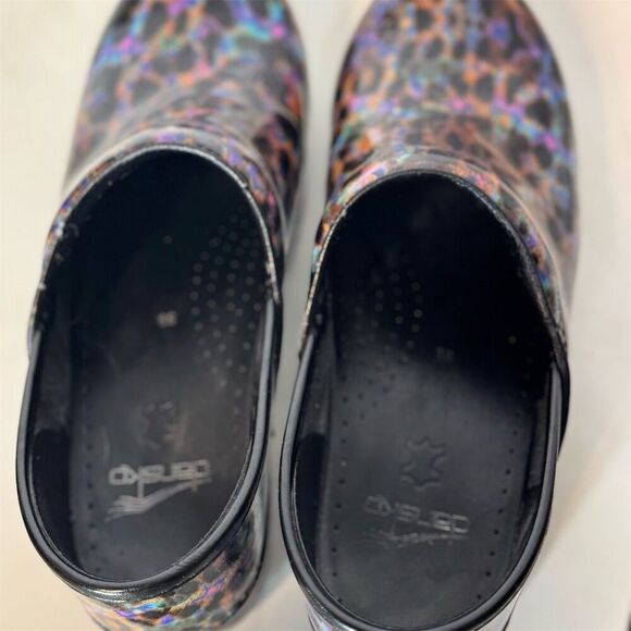 Dansko Professional Leopard Iridescent Patent Leather Clogs Sz 39 Euro US 8.5-9 - Picture 10 of 10